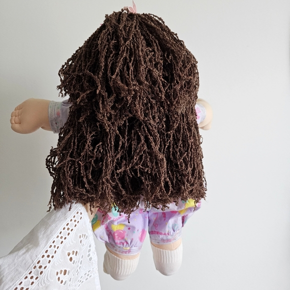 Rare 1990 First Edition Hasbro Cabbage Patch Curly Blue Eye Birthday Party Doll - Picture 9 of 16